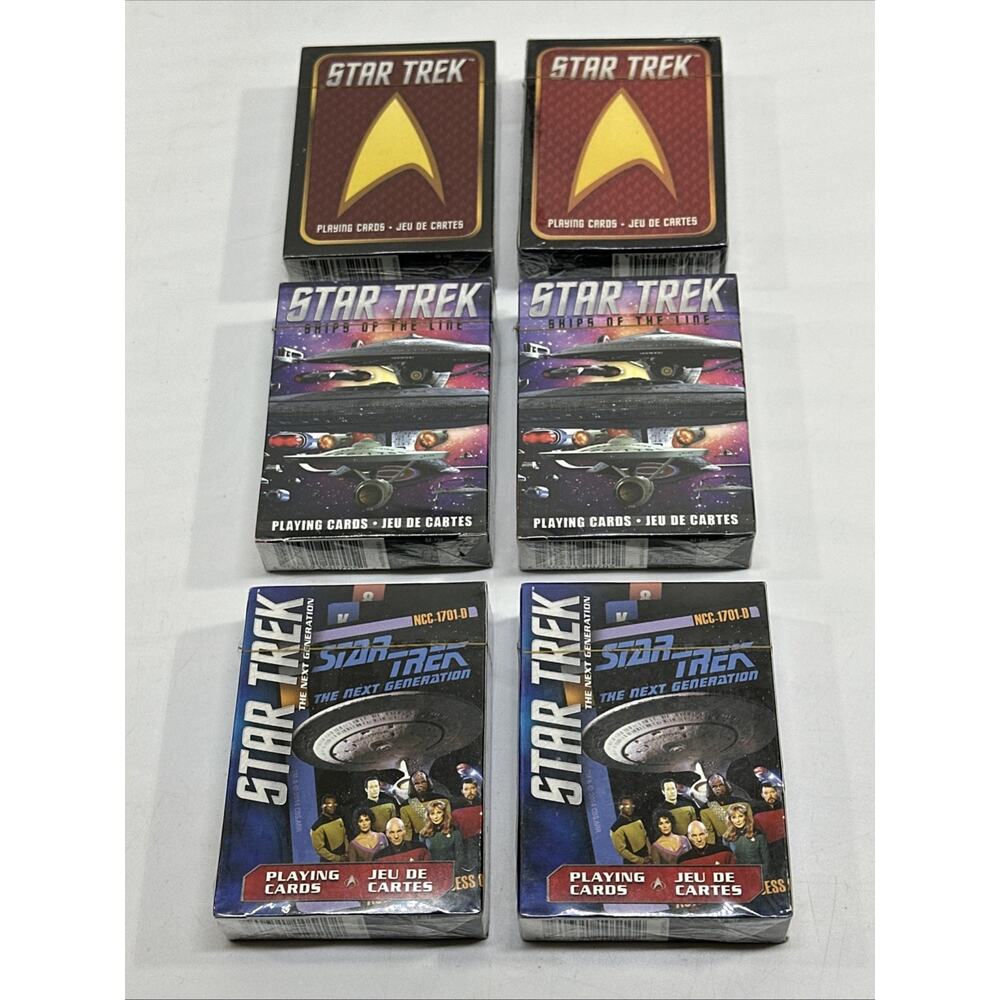 Lot Of 6 Aquarius Star Trek Playing Cards Deck Officially Licensed NEW